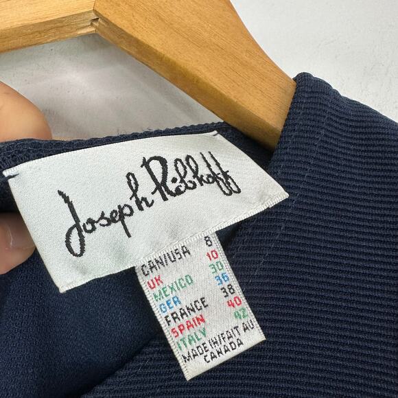 Joseph Ribkoff Navy & Orange Sheath Cap Sleeve Dress - Picture 4 of 8